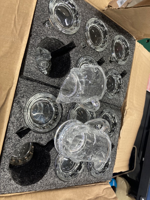 Photo 1 of **Out of this 24 pack, 2 shot glasses are currently broken. Please see all photos attached. **

JUXINGDAZYF Plastic Beer Mug 2 Oz, 24 PCS Mini Beer Mug Shot Glasses, Heavy Base Clear Mini Beer Mugs, Small Plastic Shot Cups for Party Drink, Beer, Whiskey, 