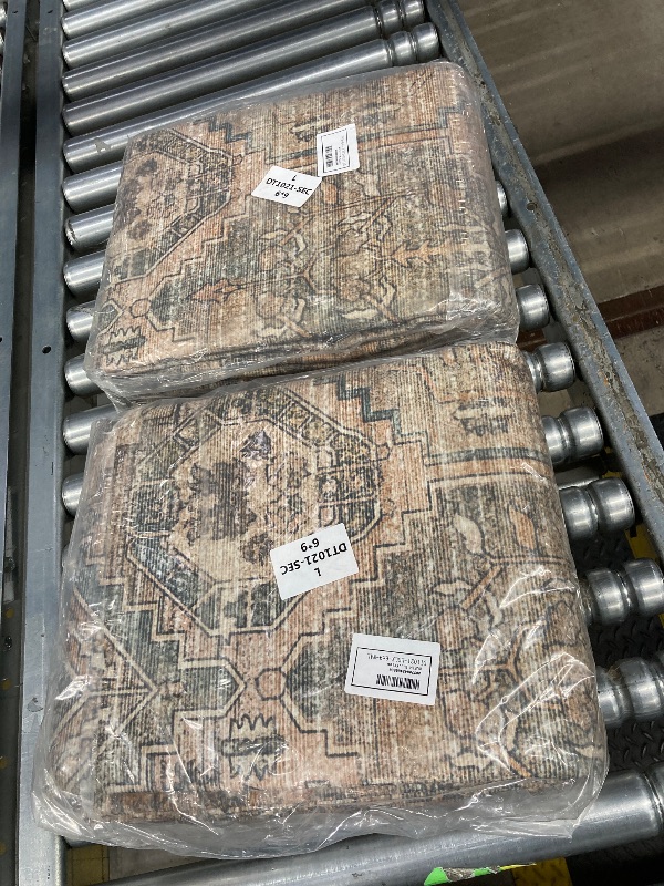 Photo 1 of **2-Pack Combo, 2 Area rugs total. **

KUETH Area Rug 6x9 Machine Washable Vintage Distressed Print Ultra-Thin Chenille Bedroom Living Room Accent Rug Low Pile Lightweight Non-Slip with Gr


