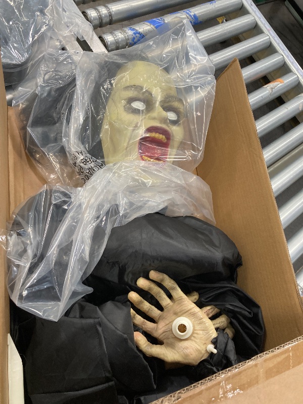 Photo 1 of ***(PARTS ONLY - MISSING PARTS-SELLING AS IS)*** JOYIN Halloween Decoration Outdoor Zombie Groundbreaker, Halloween Outside Zombie Decor with Sound and Flashing Eyes, Scary Groundbreaker for Yard Lawn Graveyard Decorations, Haunted House Prop