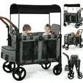 Photo 1 of **This item piece was attached to this stroller, stroller location currently unknown. This is just the side bag as shown above in picture.**

Vomeast Wagon Stroller for 2 Kids, 3-in-1 Outdoor baby stroller with Canopy, 5-Point Harness, Adjustable Handleba