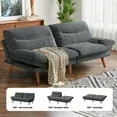 Photo 1 of ** Cushions Only, Partial Set**
CHITOOMA 75" Corduroy Futon Sofa Bed, Gray Convertible Couch with Adjustable Backrest and 6-Level Armrests, Comfy Sleeper Sofa for Living Room, Apartment, or Office