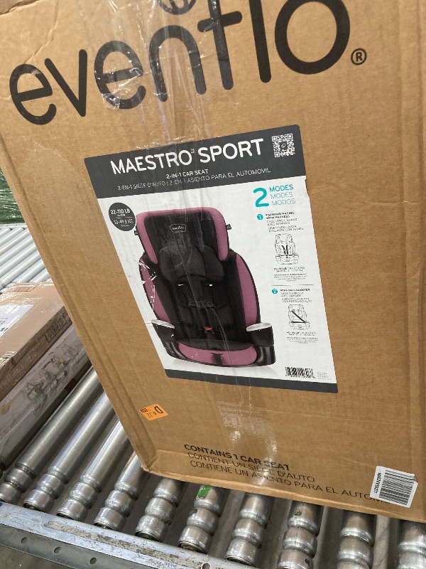 Photo 1 of **EXP 4/10/2031**Evenflo Maestro Sport 2-Mode Booster Car Seat - Whitney Purple