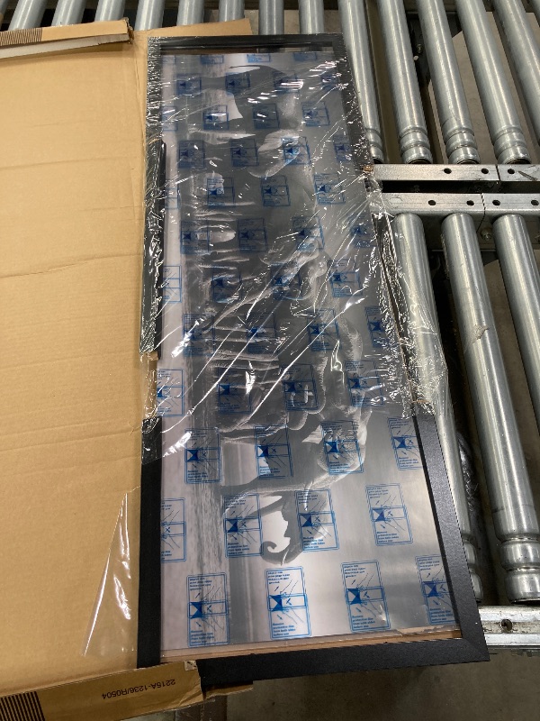 Photo 1 of **This item's frame is broken around all sides. Please see attached pictures below. **
Americanflat 12x36 Picture Frame in Black - Composite Wood with Polished Plexiglass - Horizontal and Vertical Formats for Wall