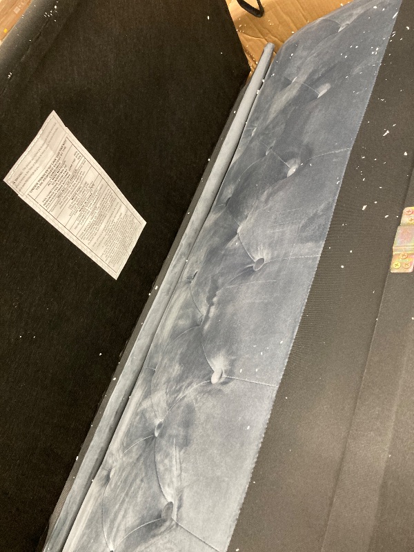 Photo 1 of *********box 1/2**** Container Furniture Direct Anna1 Chesterfield Velvet Couches for Living Room, Button Tufted Luxury Upholstery with Rolled Arms, High-Density Foam, Durable Wood Frame, 65.5" Loveseat, Grey