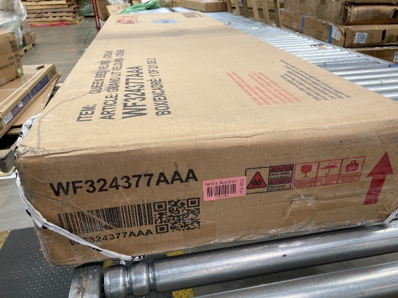 Photo 1 of **1 of 2 Boxes**
MaiDeHaoo Queen Size Upholstered Platform Bed Frame, Grounded Cloud Bed Frame with Soft Headboard, Modern Floor Chenille Fabric Bed with Wooden Slats Support, Beige