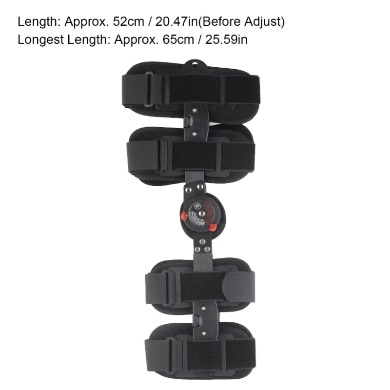 Photo 1 of Gear Hinged Knee Brace Adjustable Full Leg Knee Support Brace Aluminum Alloy Patellar Tendon Strap for Knee Pain
