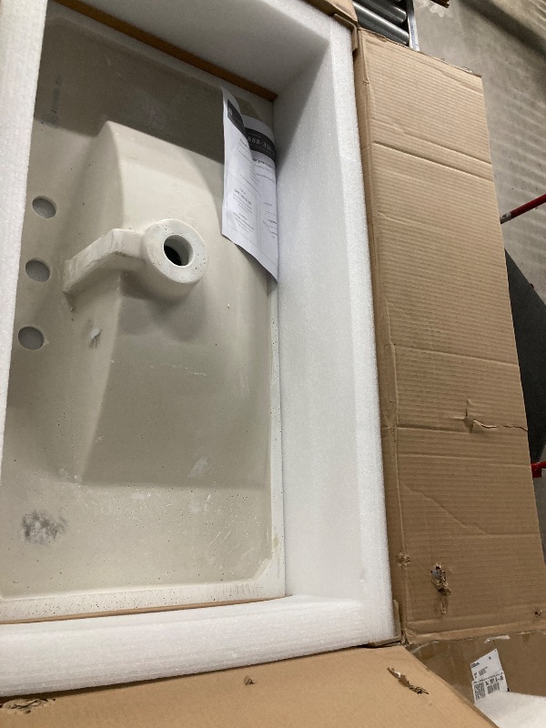 Photo 1 of ***ONLY THE SINK***DWVO 36 Inch Bathroom Vanity with Undermount Sink, Natural Brown Bathroom Sink Cabinet, Modern Bathroom Storge Vanity Includes Adjustable Legs, Soft Closing Door, 2 Drawers & Drain **Ceramic basin dimensions: 10.4"D x 18.9"W x 4.7"H (1.