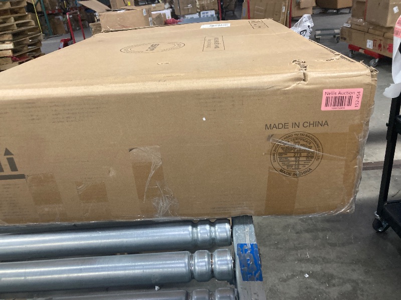 Photo 1 of IDEALHOUSE 47" Round Dining Table Set for 4 to 6, Farmhouse Kitchen Table with Wooden Top and Pedestal Base, Circle Dinner Table for Dining Room, Kitchen Room - Grey (No Chairs)