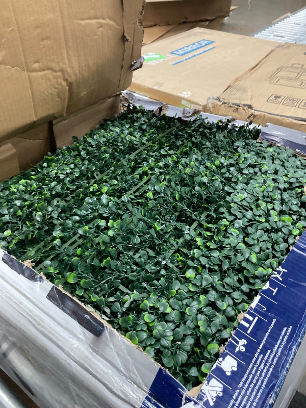 Photo 1 of **NOT IN ORIGINAL PACKAGE**ODTORY Artificial Grass Wall Backdrop Panels: 20X20 in 24P UV-Anti Greenery Boxwood Panels for Indoor Outdoor Green Wall Decor & Ivy Fence Covering Privacy