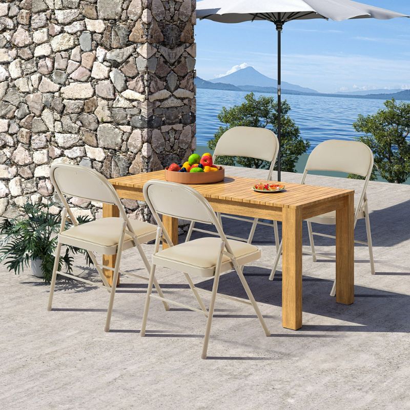 Photo 1 of 
JOINSUN Folding Chair2 Pack, Convenient Leather Padded Folding Chairs, Khaki
