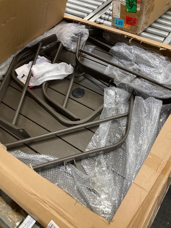 Photo 1 of ***(TABLE ONLY)***
Pamapic Outdoor Furniture Patio Table with Weather-Resistant Iron Slats Table for Backyard, Deck, Garden (Grey)