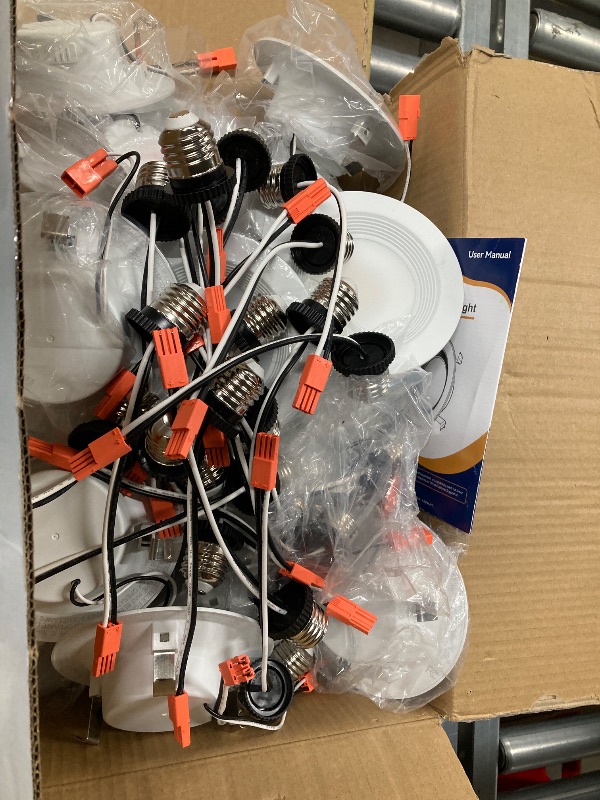 Photo 1 of **MISSING ONE**Amico 24 Pack 4 inch 5CCT LED Recessed Lighting, Dimmable, 8.5W=60W, 650LM, 2700K/3000K/4000K/5000K/6000K Selectable, Retrofit Can Lights with Baffle Trim, IC Rated - ETL & FCC, White