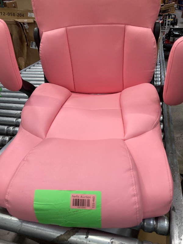 Photo 1 of ****missing a wheel****Furmax Office Executive Chair High Back Adjustable Managerial Home Desk Chair,Swivel Computer PU Leather Chair with Lumbar Support (Pink)**USED**