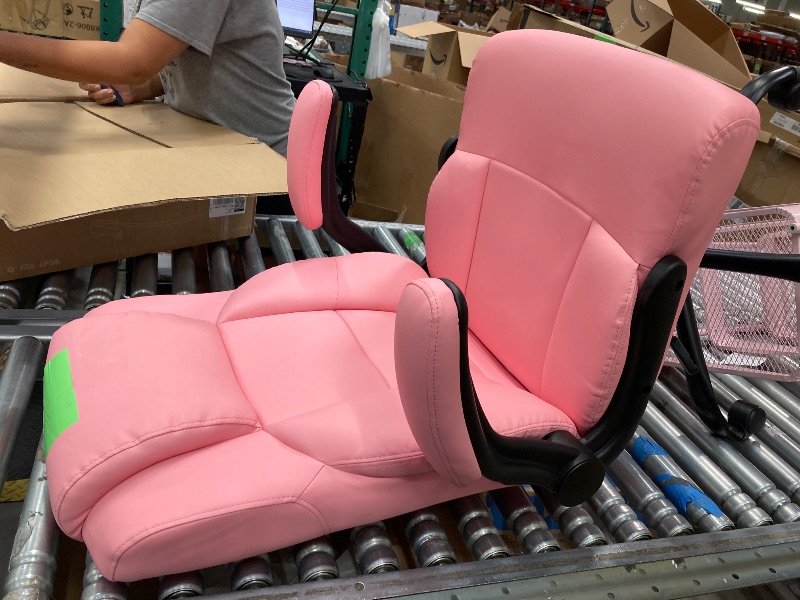 Photo 1 of ****missing a wheel****Furmax Office Executive Chair High Back Adjustable Managerial Home Desk Chair,Swivel Computer PU Leather Chair with Lumbar Support (Pink)**USED**