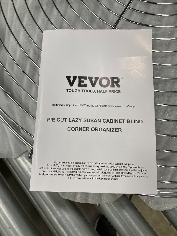 Photo 1 of  VEVOR 28" Kidney Shaped Chrome Corner Organizer, 360° Rotatble Kitchen Base Cabinet Blind Corner, Carbon Steel Lazy Susan Replacement Shelf for Cabinet Corner