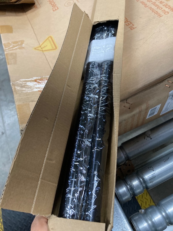 Photo 1 of 1" Rust-Resistant Curtain Rod,Black Curtain Rods for Windows 72" to 144", End Indoor/Outdoor Single Curtain Rod
