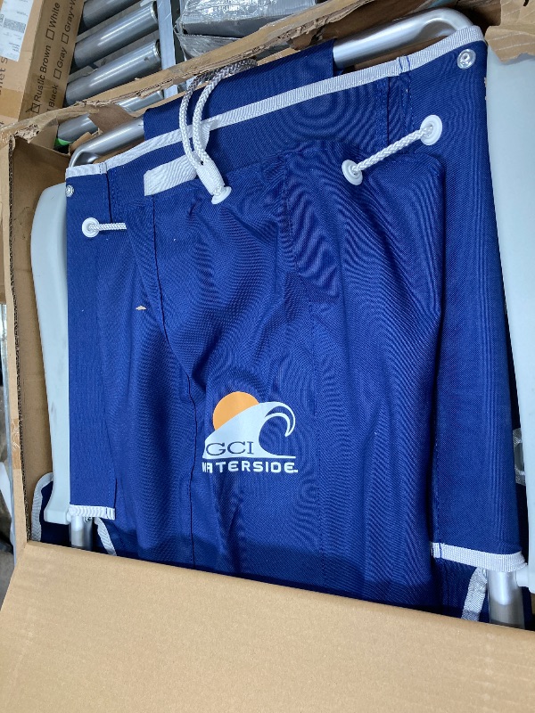 Photo 1 of Big Boy 4-Position Folding 13" High Seat Backpack Beach or Camping Chair, Navy