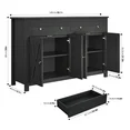 Photo 1 of ***NO INSTRUCTION GUIDE, MISSING SOME HARDWARE -SELLING AS IS -MISSING PARTS)*** 
Homfa 55.1'' W 4-Doors 2-Drawers Farmhouse Kitchen Buffet Cabinet with Storage, Wood Sideboard with Adjustable Shelves, Black
