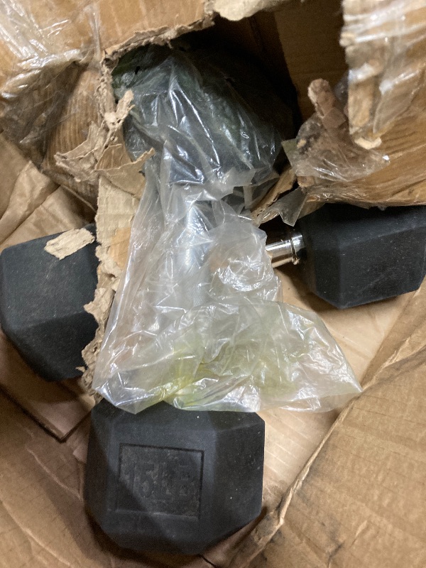 Photo 1 of ***used***Fitvids Premium Rubber Encased Hex Dumbbell, 25LB Pair