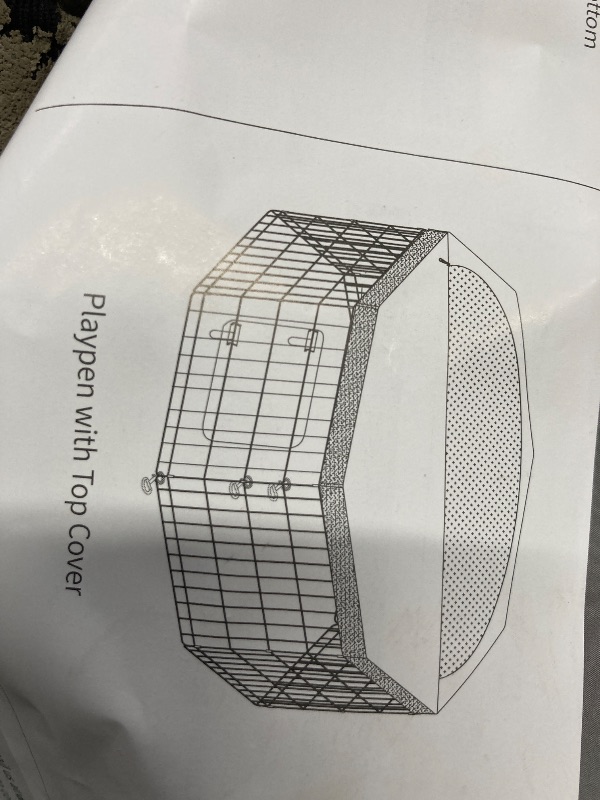 Photo 1 of ***used + missing parts***metal playpen with cover knit