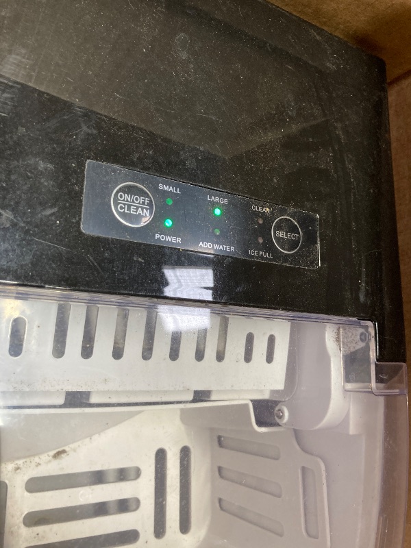 Photo 1 of ****used***Silonn Ice Maker Countertop Machine with Handle, 26lbs in 24h, 9 Ice Cubes Ready in 6 Mins, Self-Cleaning Ice Makers with Basket and Scoop, Ideal for Home, Kitchen, Camping, RV