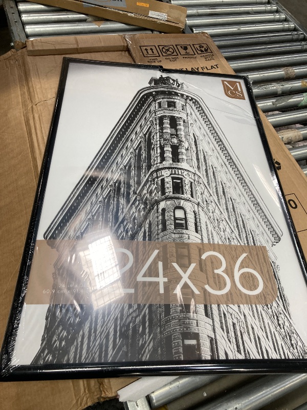 Photo 1 of *** MINOR DAMAGE***MCS Trendsetter 24x36 Poster Frame Black High-Gloss, Vertical & Horizontal Wall Hanging Large Picture Frame for Photos, Posters & Art Prints (1-Pack)