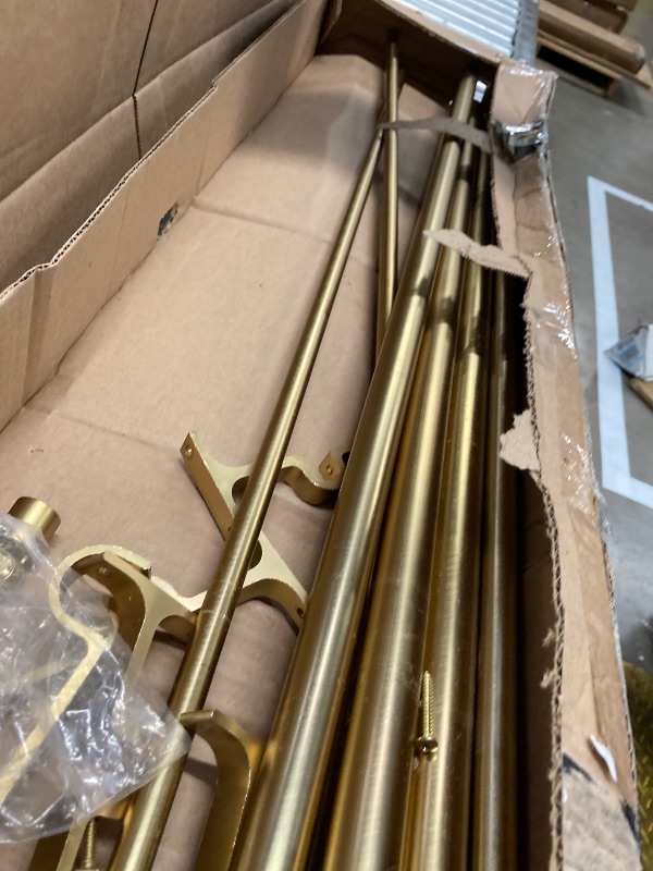 Photo 1 of **used***Curtain Rods with Aluminum End Cap Finials and Brackets