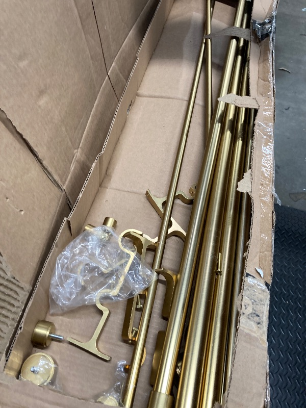 Photo 1 of **used***Curtain Rods with Aluminum End Cap Finials and Brackets