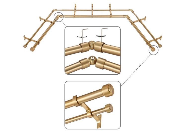 Photo 1 of **used***Curtain Rods with Aluminum End Cap Finials and Brackets