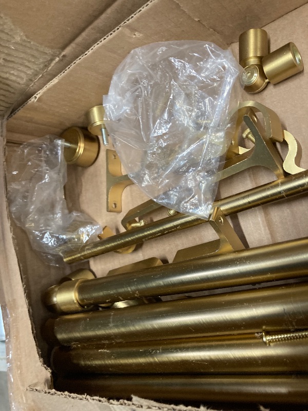 Photo 1 of **used***Curtain Rods with Aluminum End Cap Finials and Brackets