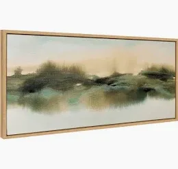 Photo 1 of
Kate and Laurel Sylvie Tranquil Meadows Framed Canvas Wall Art by Amy Lighthall; 18x40 Natural; Soft Abstract Wate Nature Landscape Art for Wall Home Decor