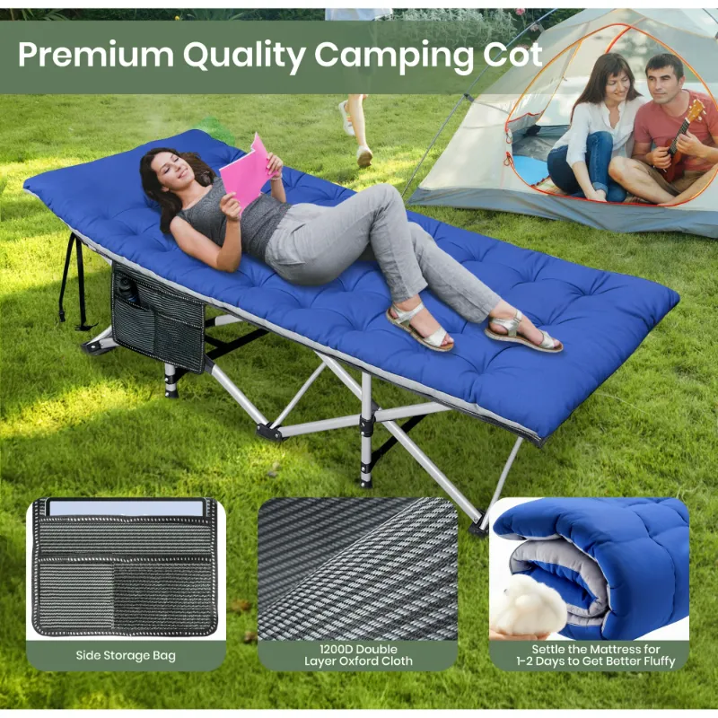 Photo 1 of ***** FRAME IS NOT INCLUDED , ONLY THE  MATTRESS ..*****GVDV Folding Camping Cot with 2 Sided Comfort Mattress, Double Layer Oxford Fabric Folding Bed, Portable Sleeping Bed Cot for Camp Office Nap Beach Travel

