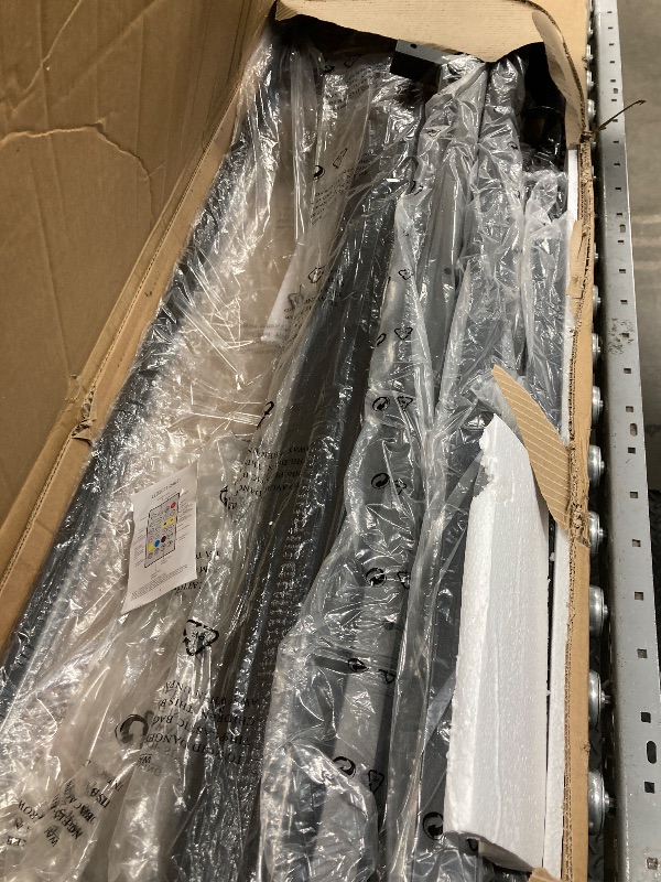 Photo 1 of ***(PARTS ONLY -SELLING AS IS -MISSING PIECES)*** Bestier Queen Size Bed Frame with 49.2" High LED Storage Headboard Shelf, Metal Platform Bed, Black
