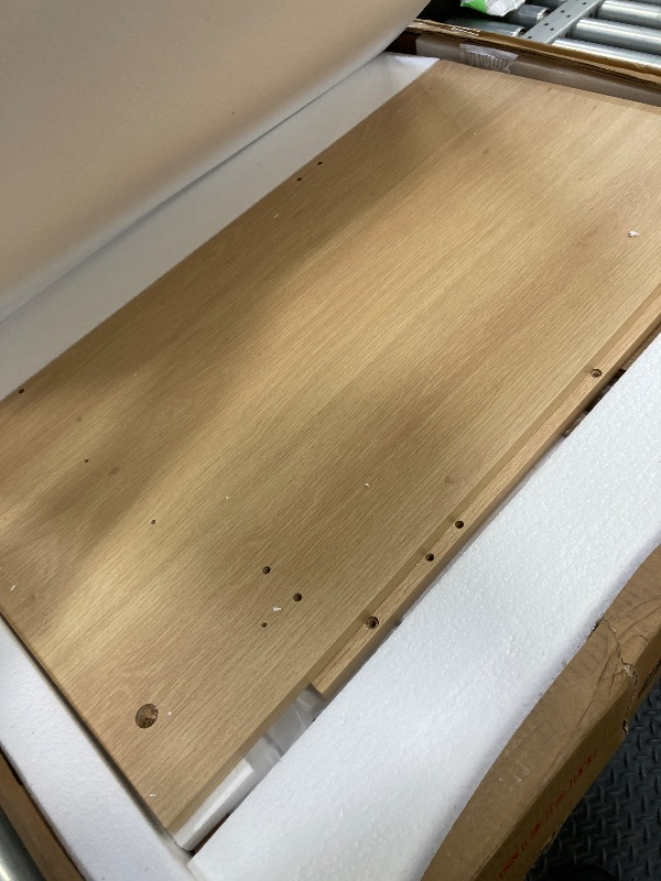 Photo 1 of  ** IT IS NOT SURE IF ALL THE PARTS ARE COMPLETE OR GOOD**Ktaxon Flutted Makeup Vanity Table 8 LED Lights, Dressing Desk with Charging Station, For Femal Gift, Wood Color

