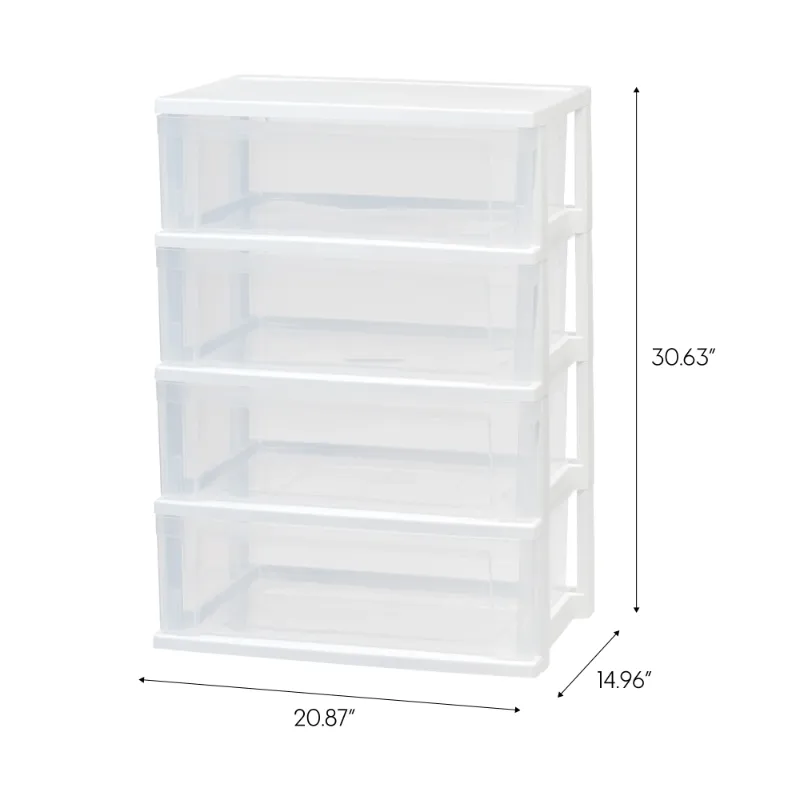 Photo 1 of  ** REFERENCE PICTURE** SIMILAR TO IRIS 4 Drawers Plastic Stacking Wide Chest, White
