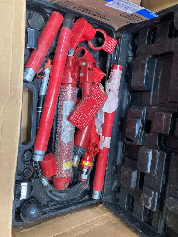 Photo 1 of 10 Ton Hydraulic Jack Kit, Porta Power Kit with Pump with 4.6 ft/1.4 m Oil Hose, Portable Hydraulic Jack with Storage Case for Automotive, Garage, Farm, Heavy Equipment, Mechanic