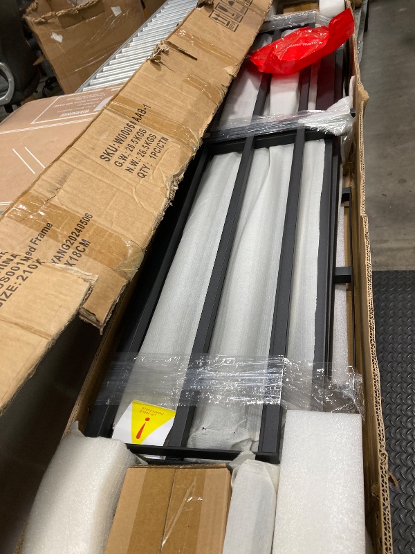Photo 1 of **MISSING PARTS***SELLING AS PARTS ONLY*** Bellemave Full XL Over Queen Bunk Bed for Adults, Full XL Over Queen Bunk Bed Frame with 2 Ladder and Full Length Guardrail, Easy Assemble, Mattress Not Included, Black