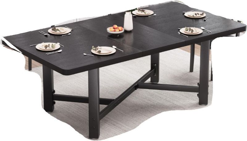 Photo 1 of **MISSING SOME HARDWARE**Jocoevol Dining Table for 4-6, 62“Extendable Kitchen Dining Room Table, Space Saving Rectangle Large Expandable Wood Dinner Furniture for Small Space (Black)