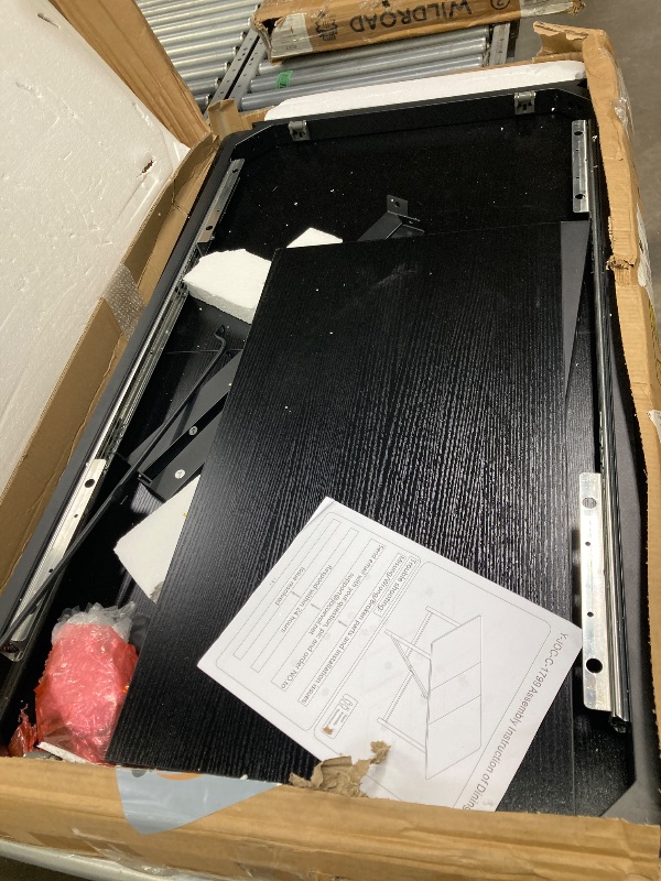 Photo 1 of **MISSING SOME HARDWARE**Jocoevol Dining Table for 4-6, 62“Extendable Kitchen Dining Room Table, Space Saving Rectangle Large Expandable Wood Dinner Furniture for Small Space (Black)