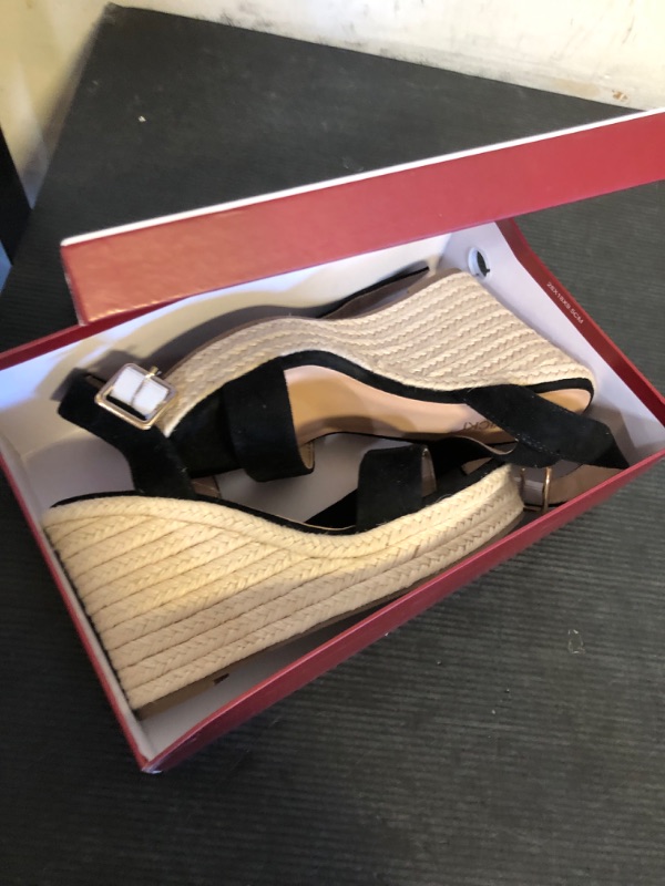 Photo 1 of VICKI·VICKI Women's Platform Sandals Wedge Ankle Strap Open Toe Sandals Black Size 6