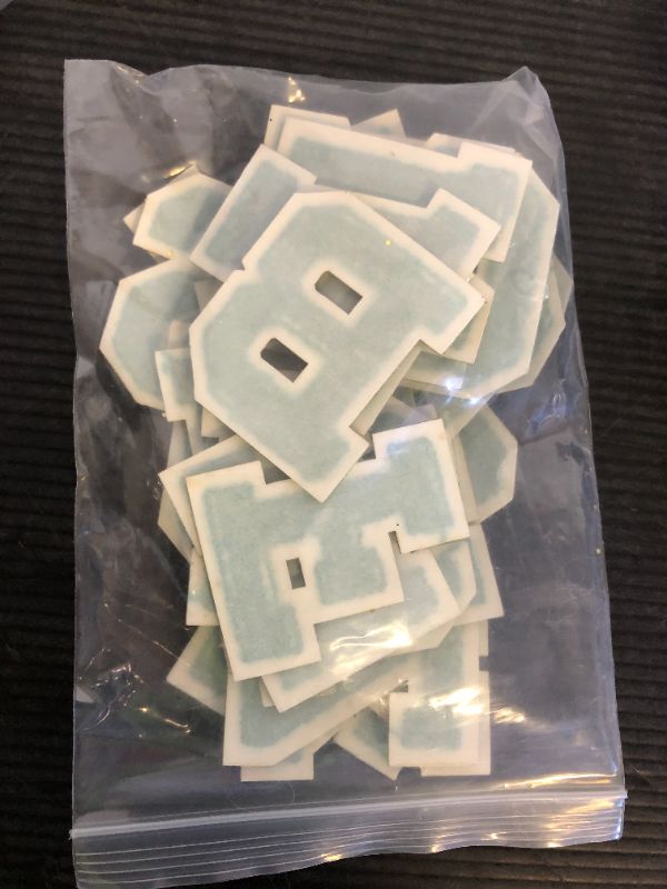 Photo 1 of vibedor 26 PCS Self Adhesive Patches Chenille Letters Patches, Green Varsity Letter Patches 2.2 Inches A-Z Felt Letter Stickers for Clothing Hats Backpacks