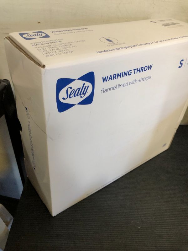 Photo 1 of Sealy Heated Blanket Electric Throw, Flannel & Sherpa Heating Throw with 6 Heat Settings & 2-10 Hours Auto Shut Off, Fast Heating & ETL Certification, 50x60 Inch, Beige