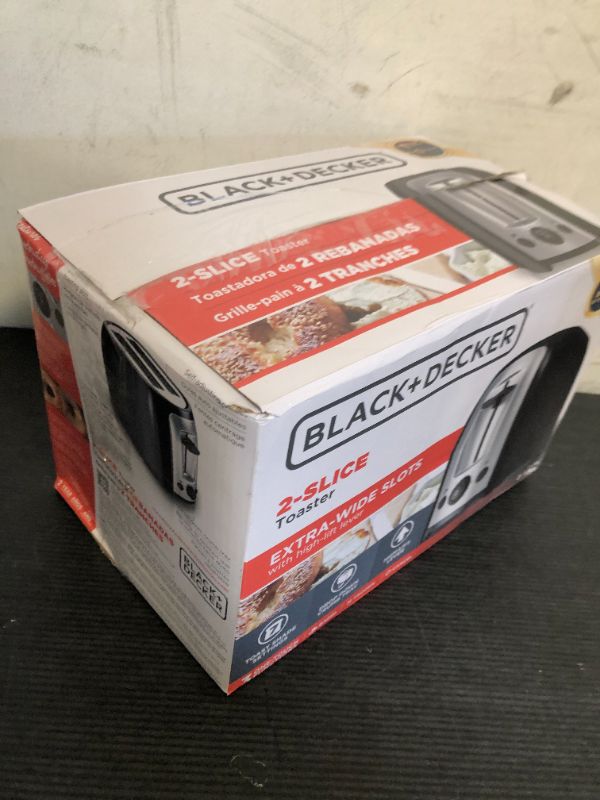 Photo 1 of BLACK+DECKER 2-Slice Toaster, TR1278BD, Extra Wide Slots, 7 Shade Settings, 850 Watts, Frozen and Bagel Buttons