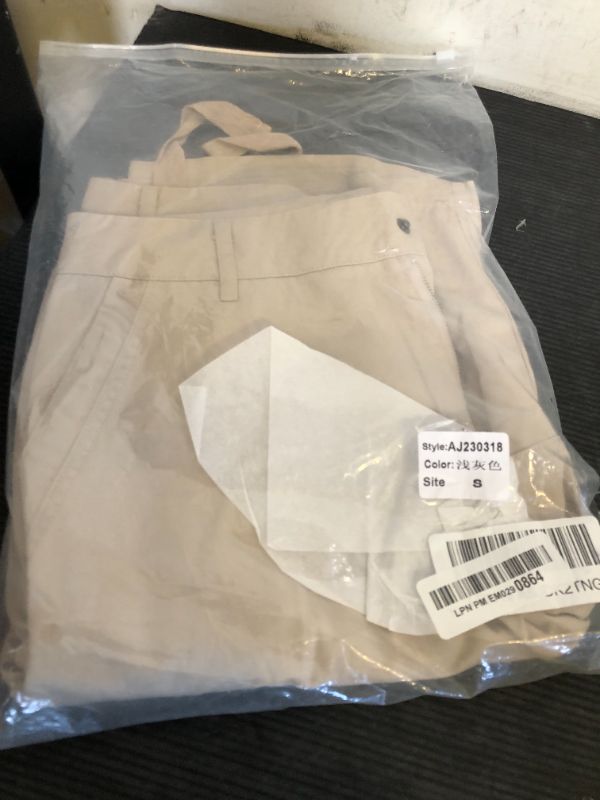 Photo 1 of Size S---SDNGED Women's Flap Pocket Design Bermuda Cargo Shorts Knee Length Summer Hiking Shorts S Light Gray