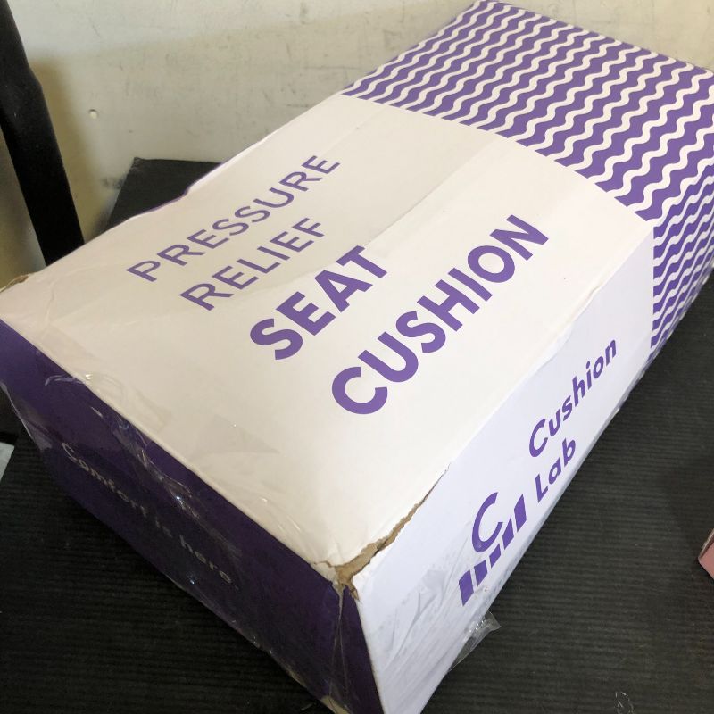 Photo 1 of C CUSHION LAB Patented Pressure Relief Seat Cushion for Long Sitting Hours on Office/Home Chair, Car, Wheelchair - Extra-Dense Memory Foam for Hip, Tailbone, Coccyx, Sciatica - Light Grey