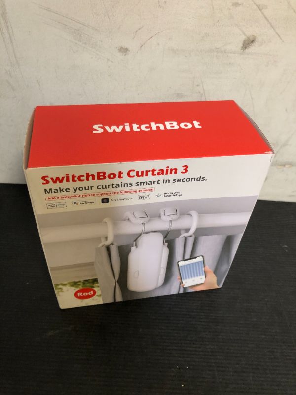 Photo 1 of SwitchBot Automatic Curtain Opener - Bluetooth Remote Control Smart Curtain with App/Timer, Upgraded High-Performance Motor, Add SwitchBot Hub to Work with Alexa, Google Home, HomeKit (Curtain 3, Rod)