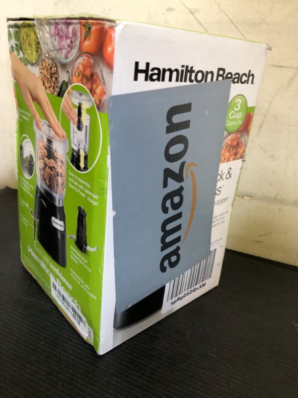Photo 1 of Hamilton Beach Electric Vegetable Chopper & Mini Food Processor, 3-Cup, 350 Watts, for Dicing, Mincing, and Puree, Black (72850)