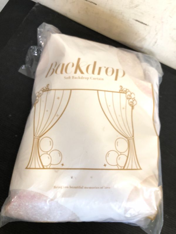 Photo 1 of Suppromo White Tulle Backdrop Curtain with Lights String for Parites 20×8ft Sheer Curtains Wedding Baby Shower Birthday Party Photo Shoot Decorations(4 Panels 5ft×8ft)