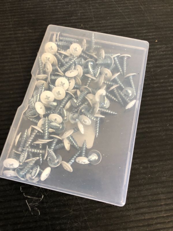 Photo 1 of #8 x 5/8" Truss Head Fast Self Tapping Screws, Alloy Steel Wood Screws, White Head, 100 PCS