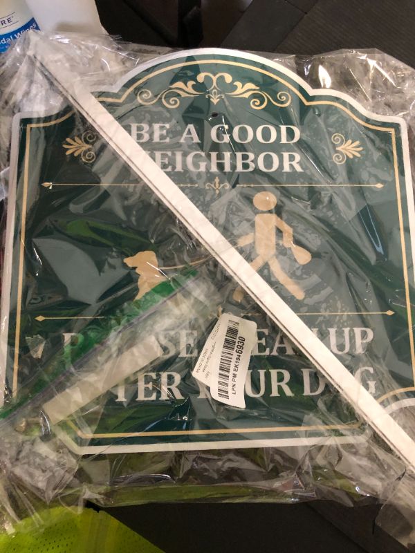 Photo 1 of 1 Pack Clean Up After Your Dog Be A Good Neighbor Signs 12 x 12 Inches With Metal Stakes No Dog Poop Lawn Signs Sturdy Aluminum Weatherproof UV Protect Easy to Install Outdoor